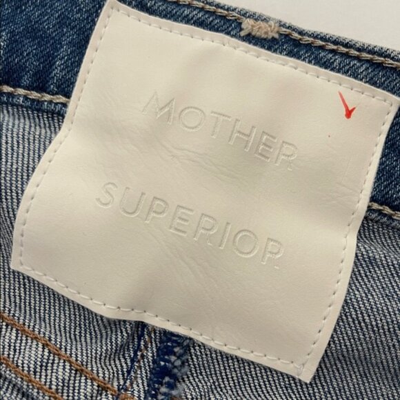 MOTHER The circle midi Fray Blue Denim Skirt size 27 - Picture 9 of 16